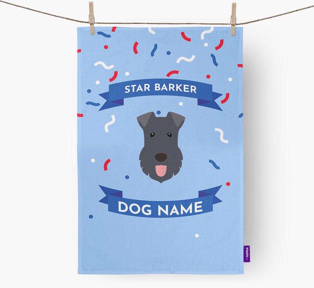 'Star Barker' - Personalized {breedFullName} Tea Towel