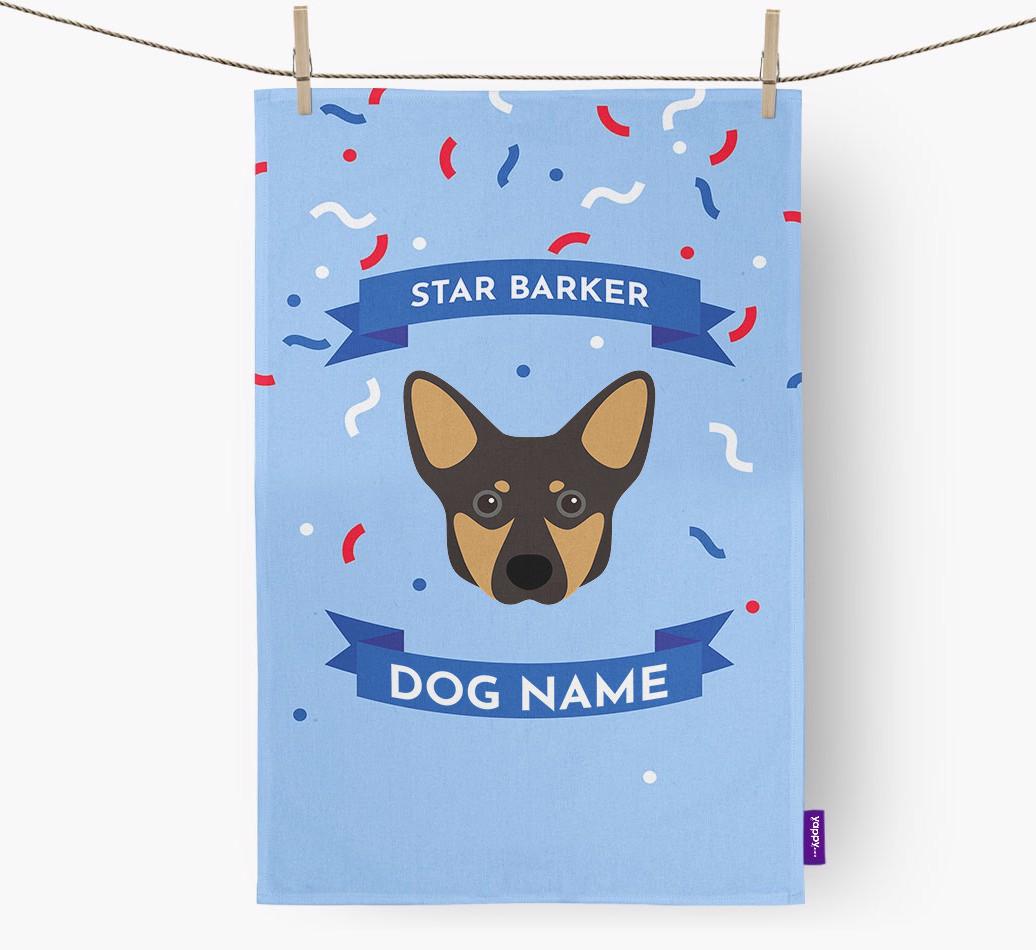 'Star Barker' - Personalized {breedFullName} Tea Towel