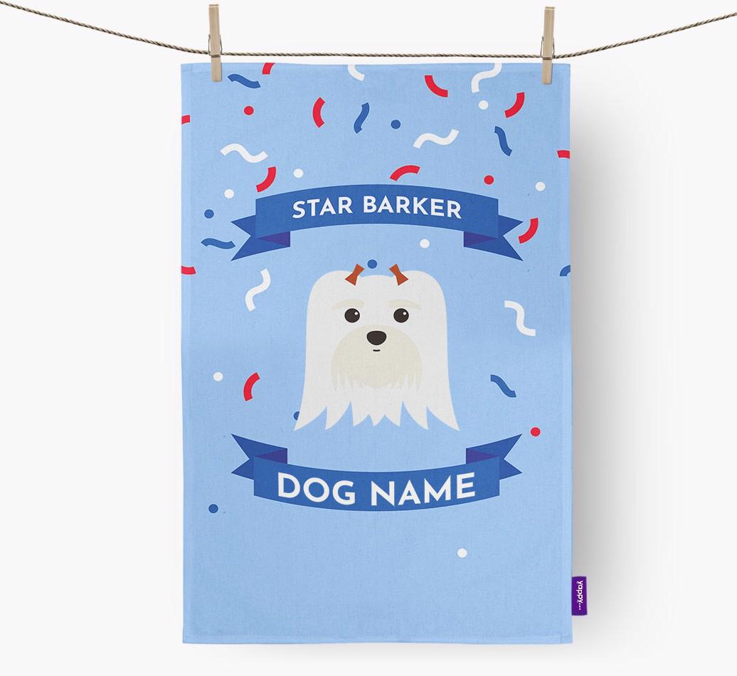 'Star Barker' - Personalized {breedFullName} Tea Towel