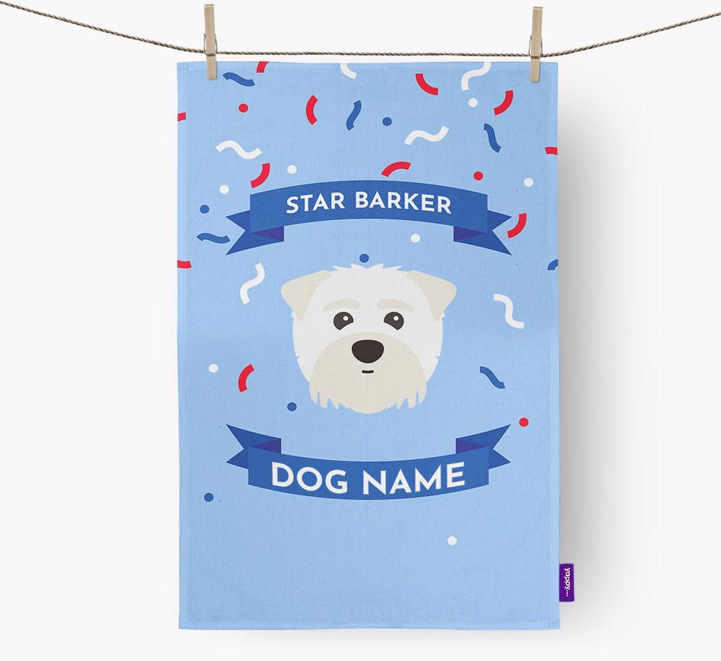 'Star Barker' - Personalized {breedFullName} Tea Towel