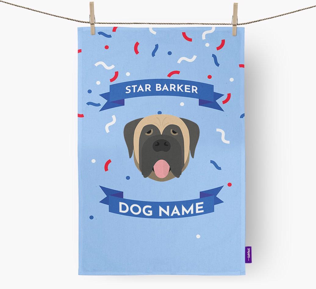 'Star Barker' - Personalized {breedFullName} Tea Towel