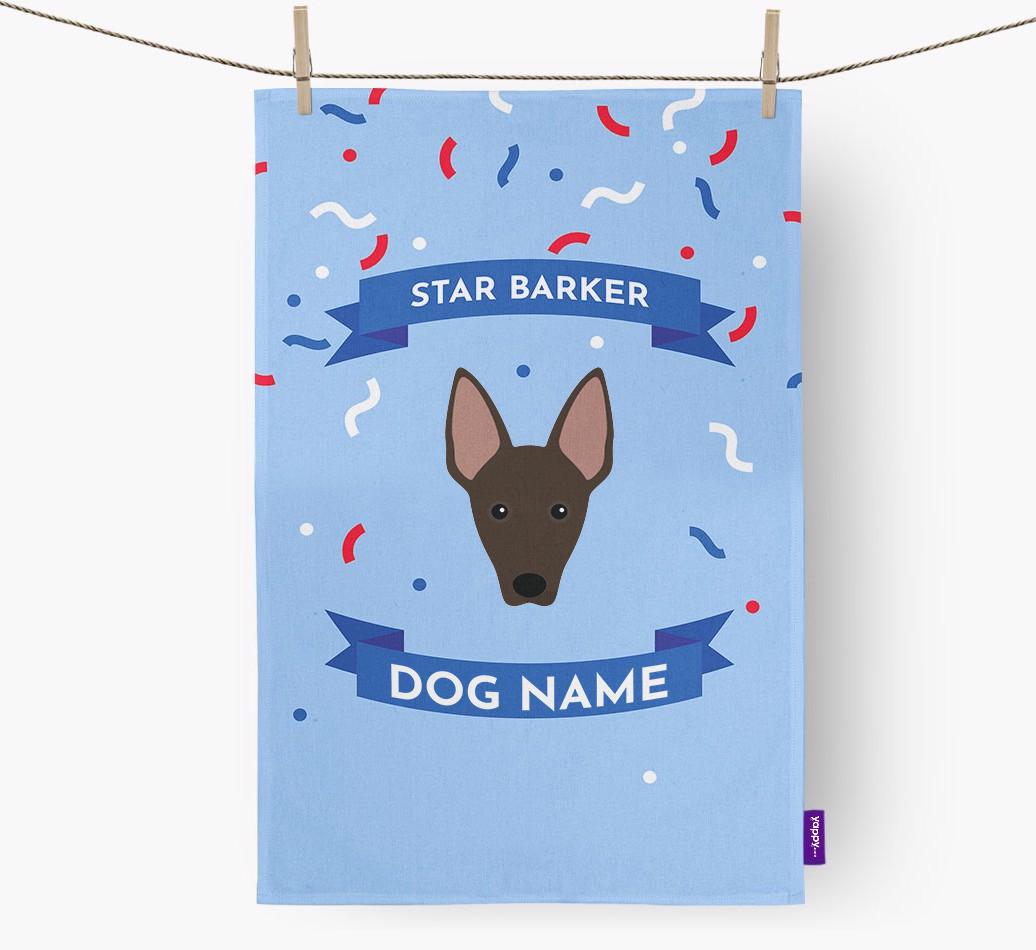 'Star Barker' - Personalized {breedFullName} Tea Towel