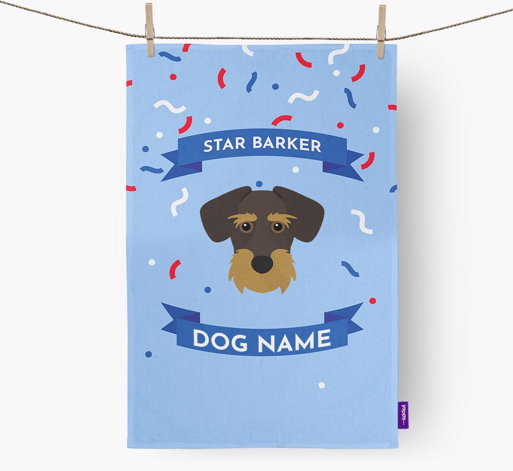 'Star Barker' - Personalized {breedFullName} Tea Towel