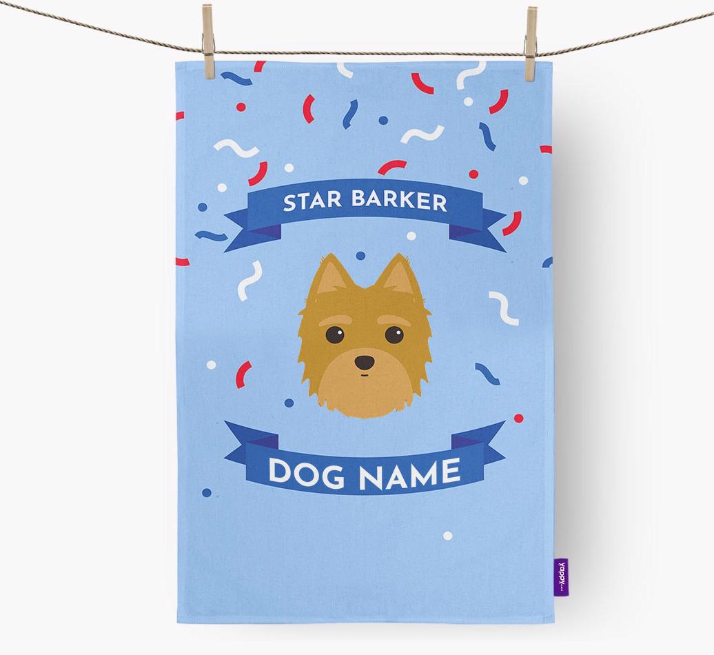 'Star Barker' - Personalized {breedFullName} Tea Towel
