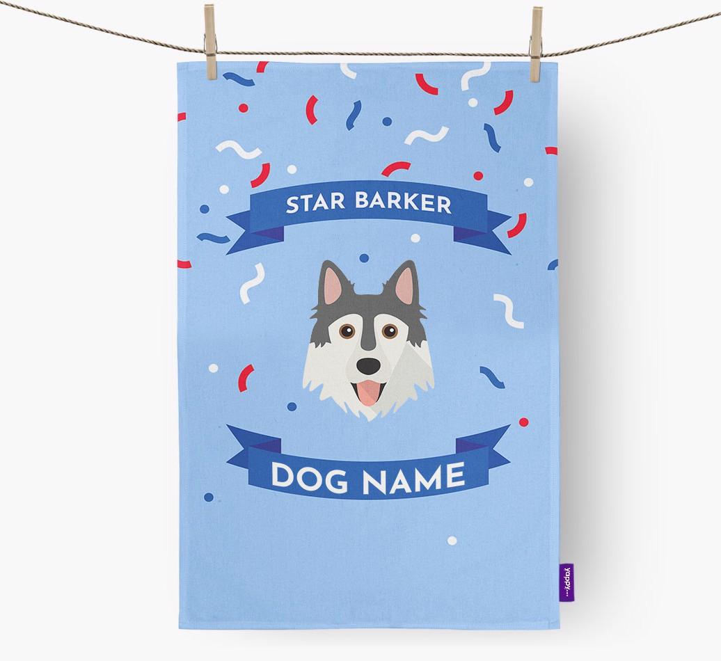 'Star Barker' - Personalized {breedFullName} Tea Towel