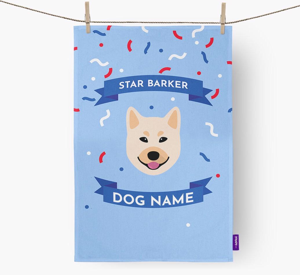 'Star Barker' - Personalized {breedFullName} Tea Towel