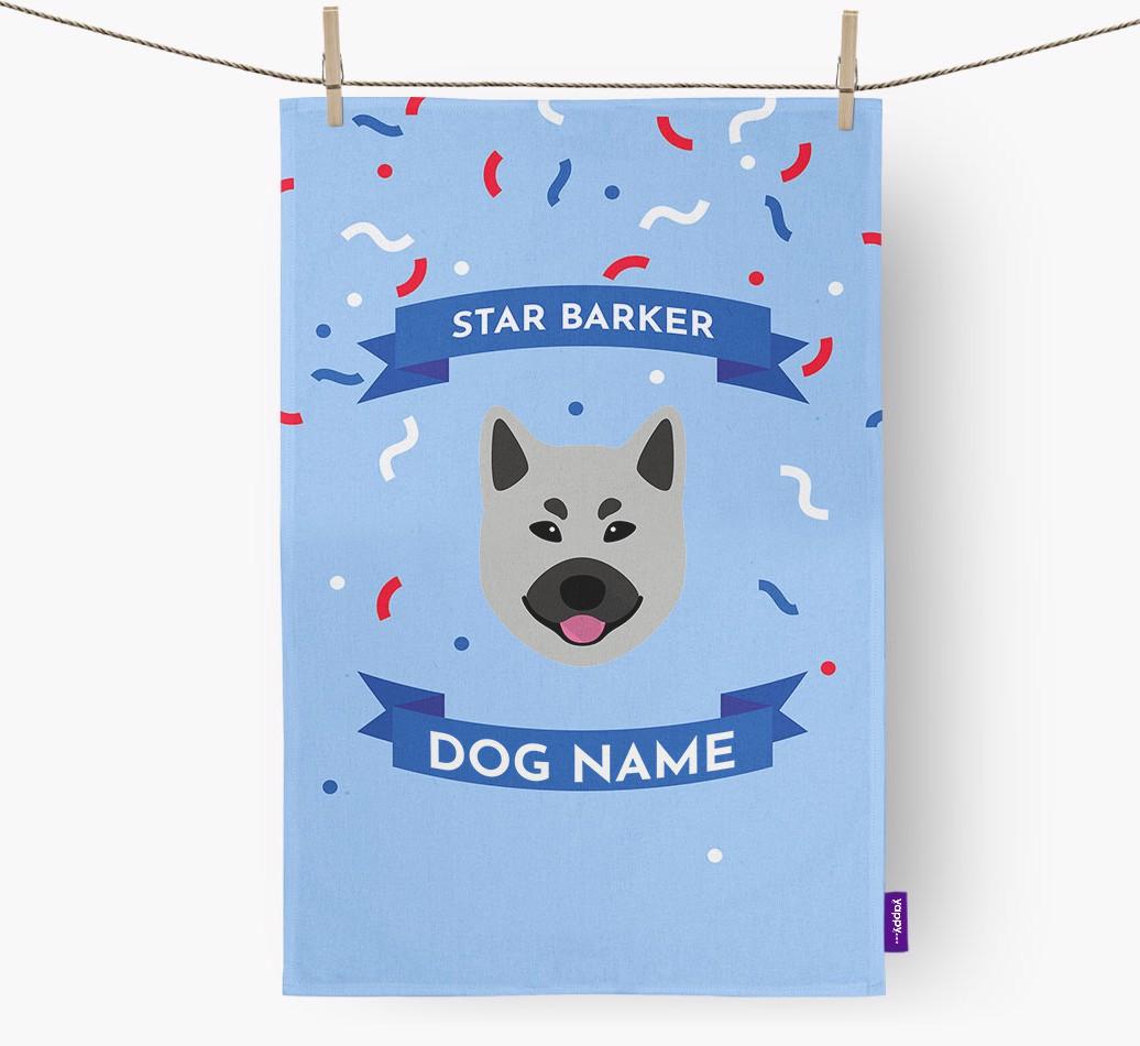 'Star Barker' - Personalized {breedFullName} Tea Towel