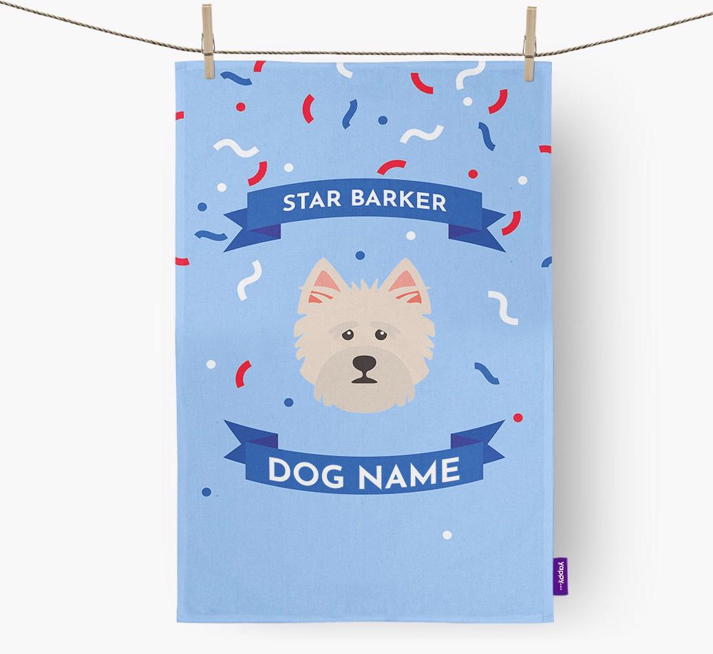 'Star Barker' - Personalized {breedFullName} Tea Towel