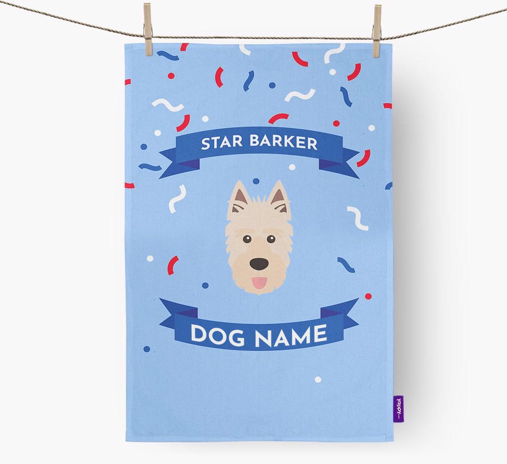 'Star Barker' - Personalized {breedFullName} Tea Towel