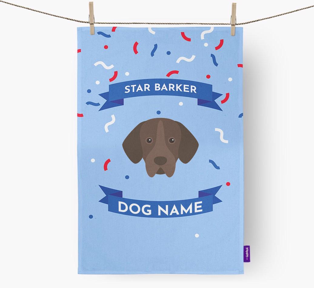 'Star Barker' - Personalized {breedFullName} Tea Towel