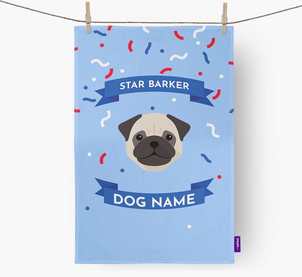 'Star Barker' - Personalized {breedFullName} Tea Towel