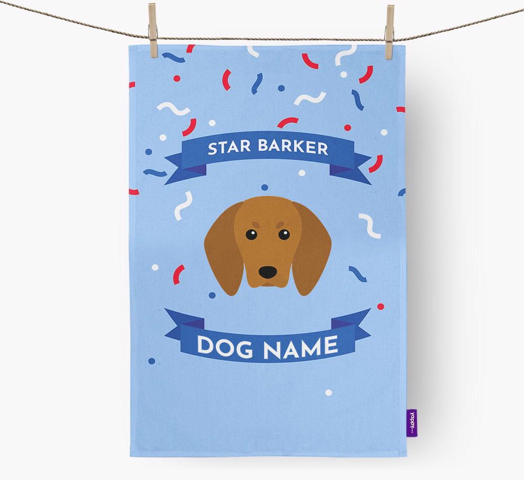 'Star Barker' - Personalized {breedFullName} Tea Towel