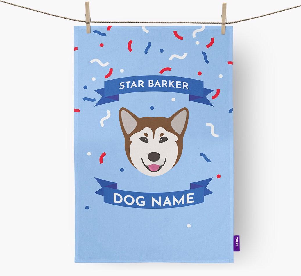 'Star Barker' - Personalized {breedFullName} Tea Towel