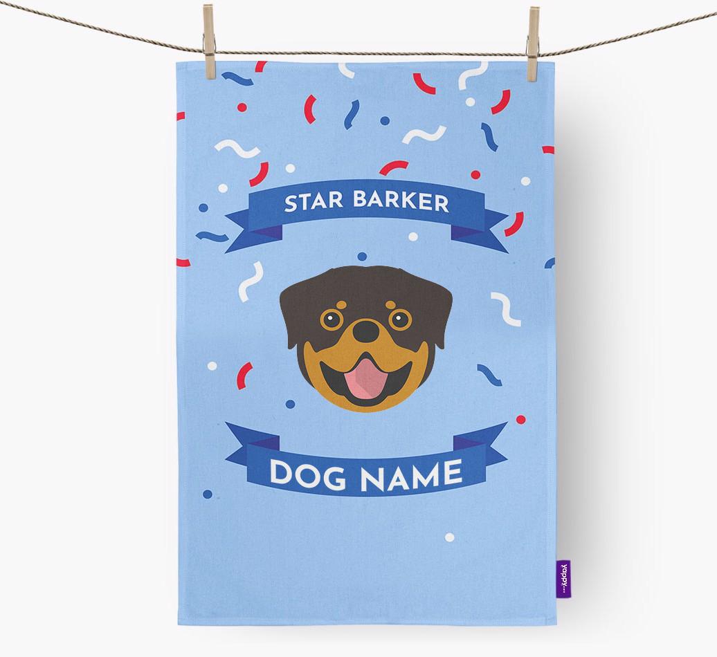'Star Barker' - Personalized {breedFullName} Tea Towel