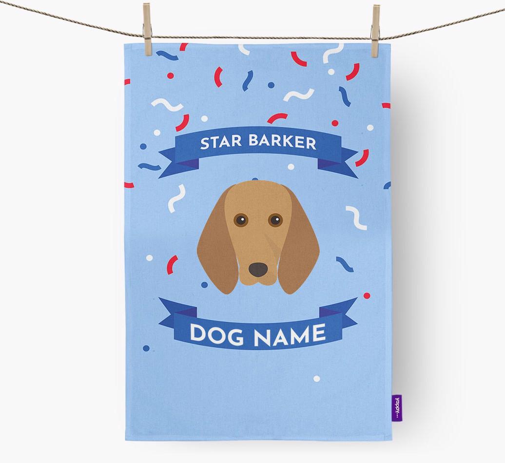 'Star Barker' - Personalized {breedFullName} Tea Towel