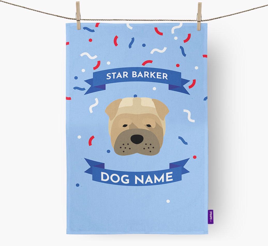'Star Barker' - Personalized {breedFullName} Tea Towel