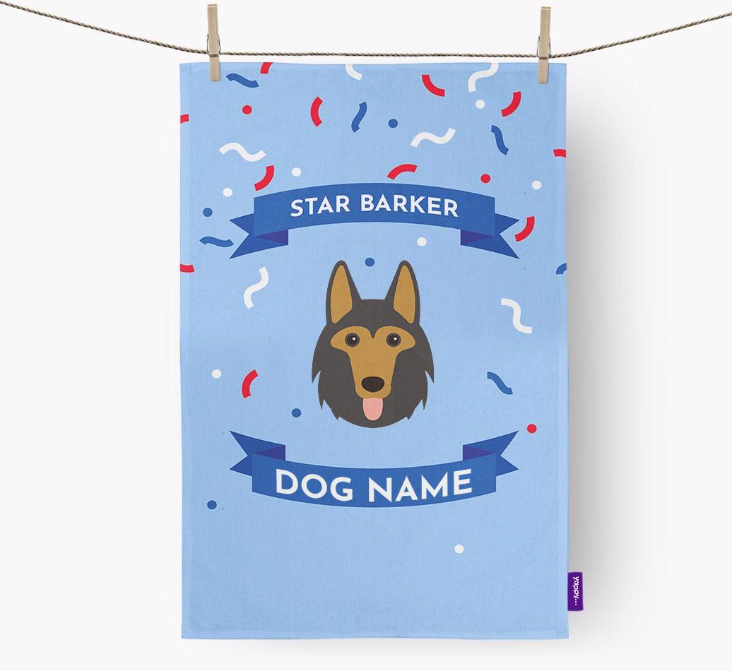 'Star Barker' - Personalized {breedFullName} Tea Towel