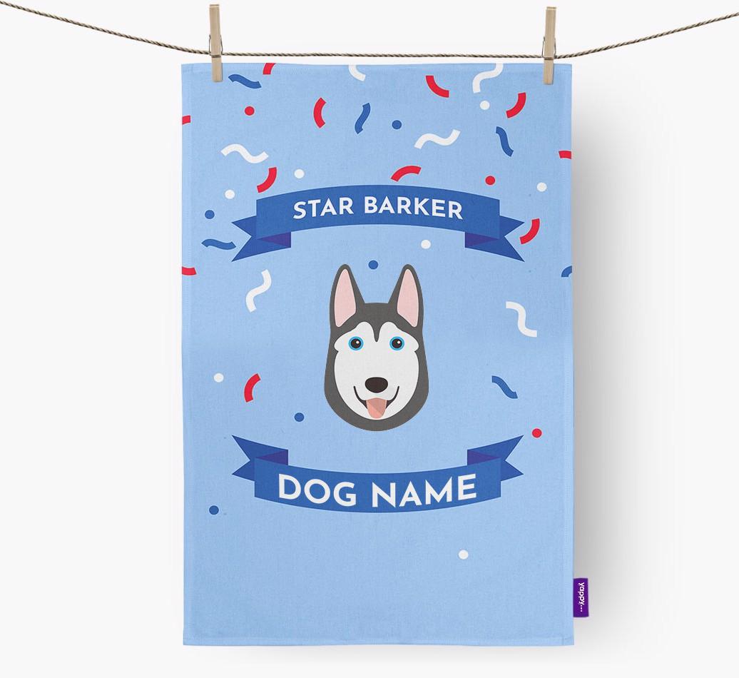 'Star Barker' - Personalized {breedFullName} Tea Towel