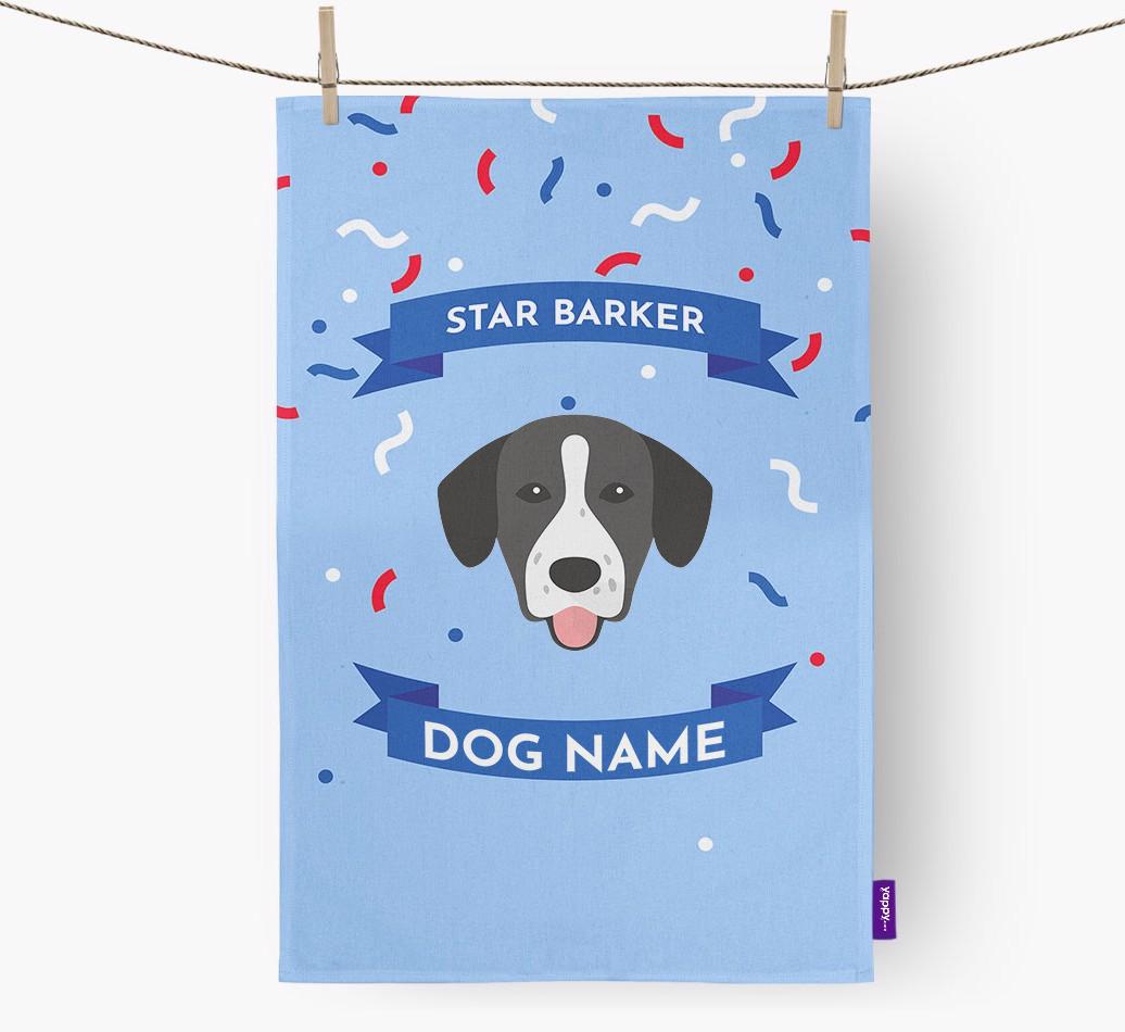 'Star Barker' - Personalized {breedFullName} Tea Towel
