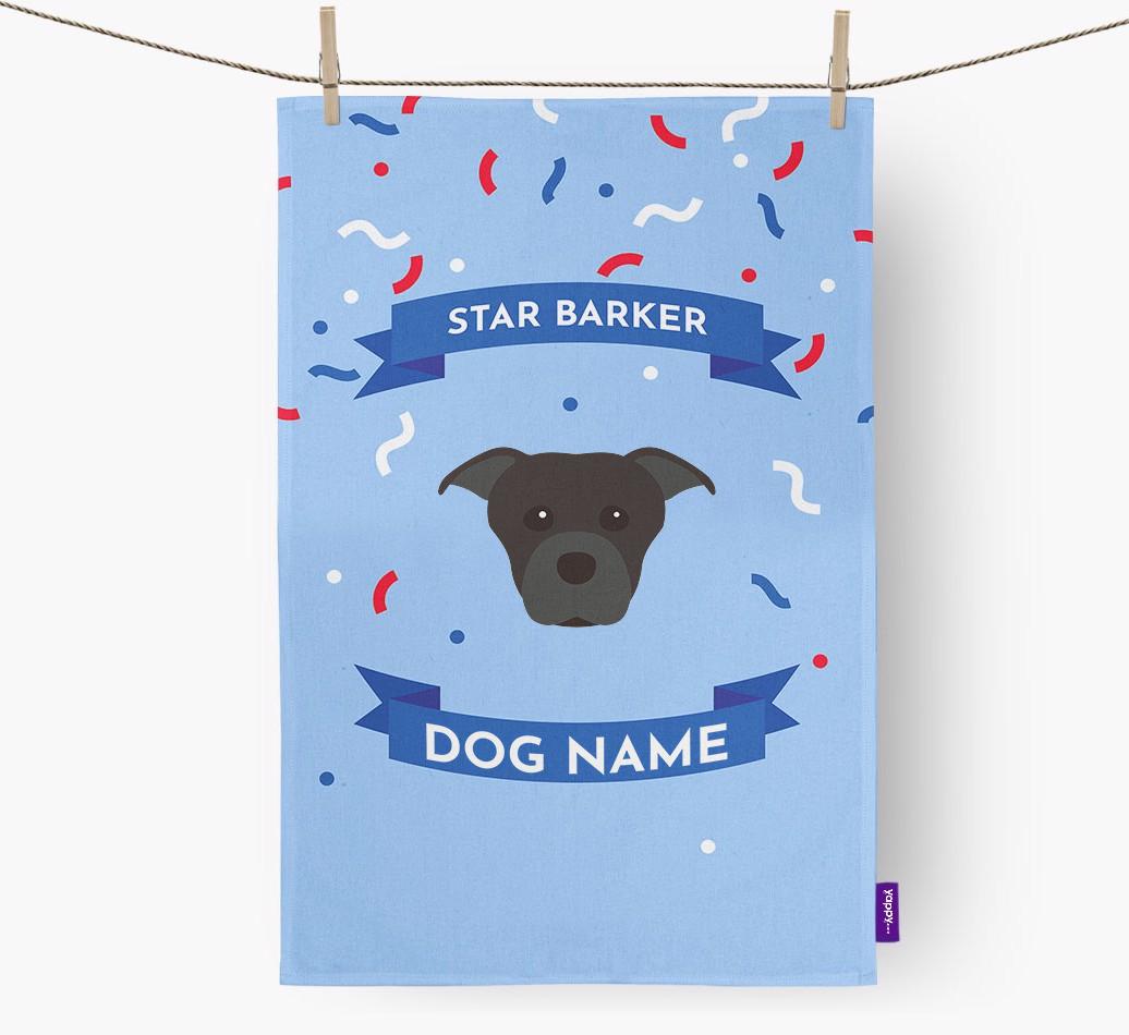 'Star Barker' - Personalized {breedFullName} Tea Towel