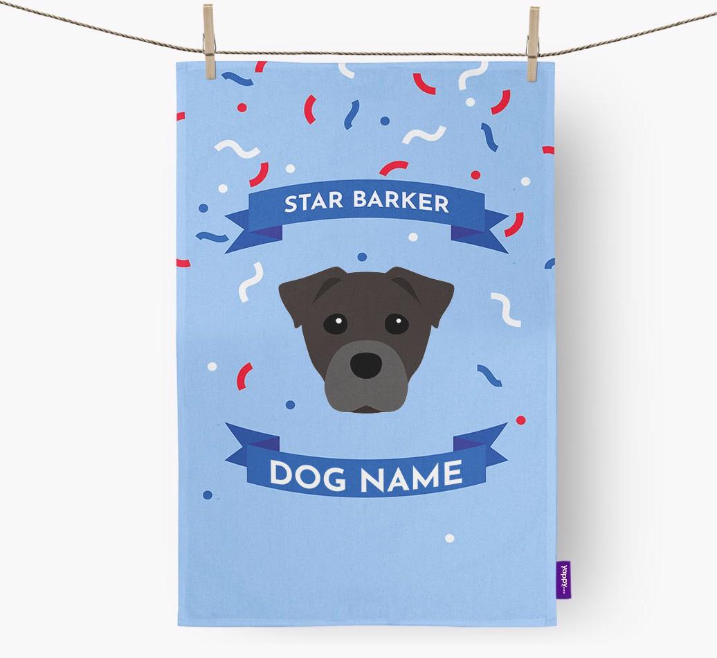 'Star Barker' - Personalized {breedFullName} Tea Towel