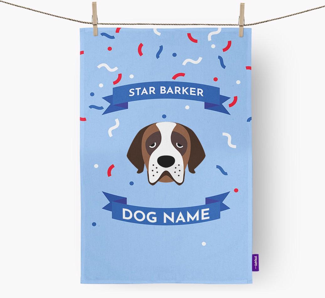 'Star Barker' - Personalized {breedFullName} Tea Towel