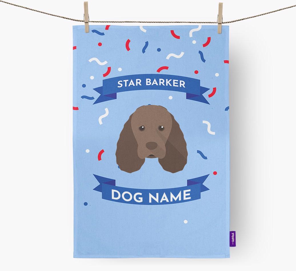'Star Barker' - Personalized {breedFullName} Tea Towel