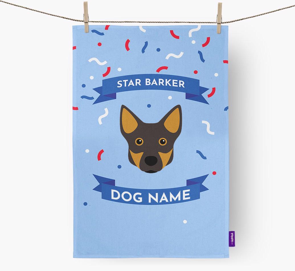 'Star Barker' - Personalized {breedFullName} Tea Towel