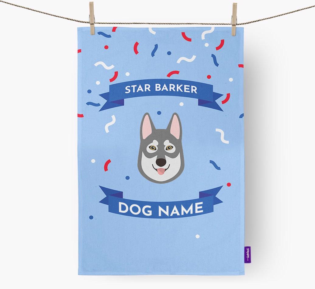 'Star Barker' - Personalized {breedFullName} Tea Towel