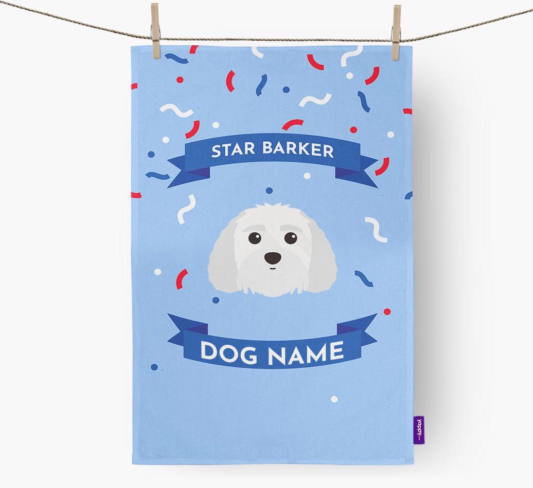 'Star Barker' - Personalized {breedFullName} Tea Towel