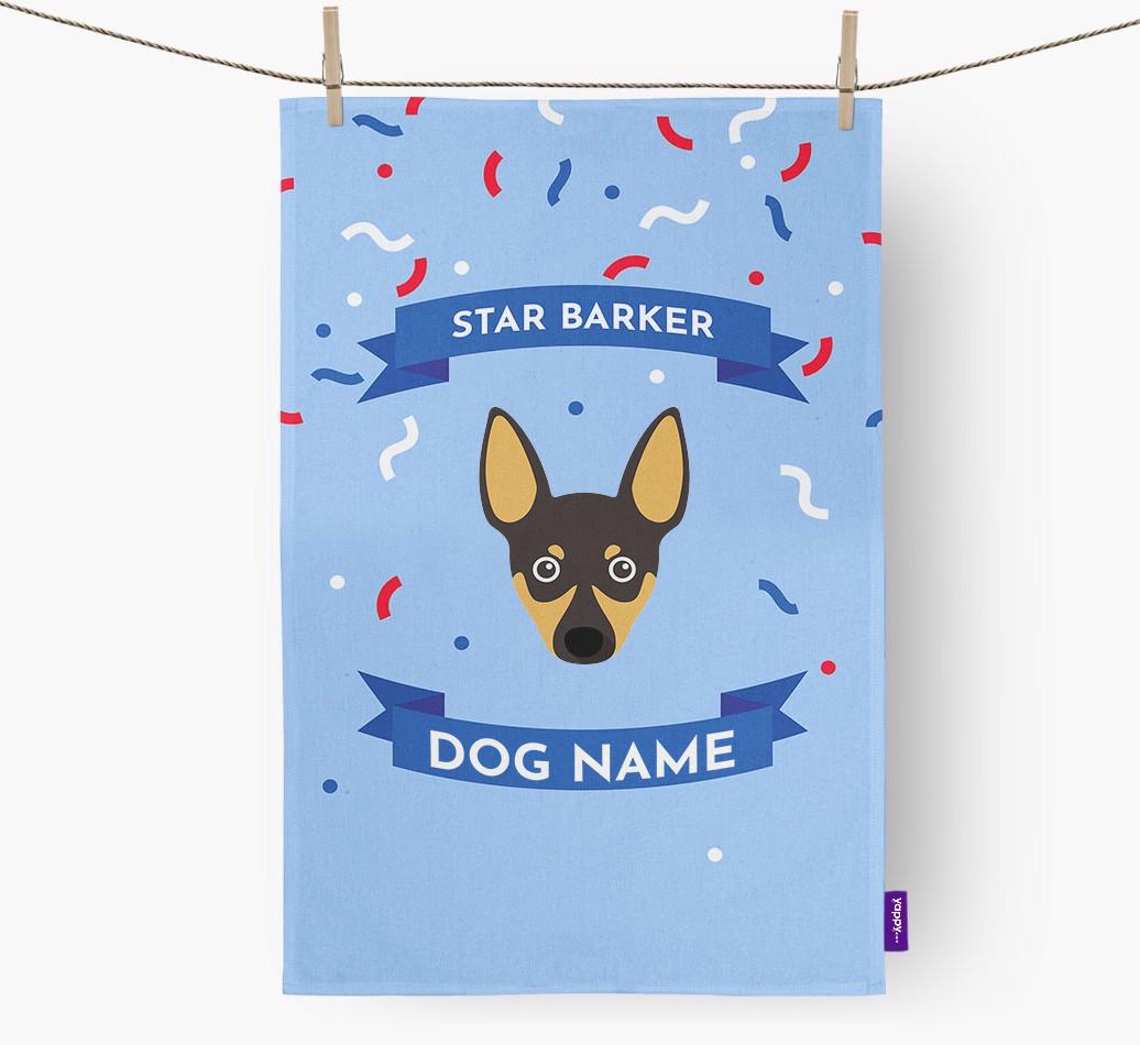 'Star Barker' - Personalized {breedFullName} Tea Towel