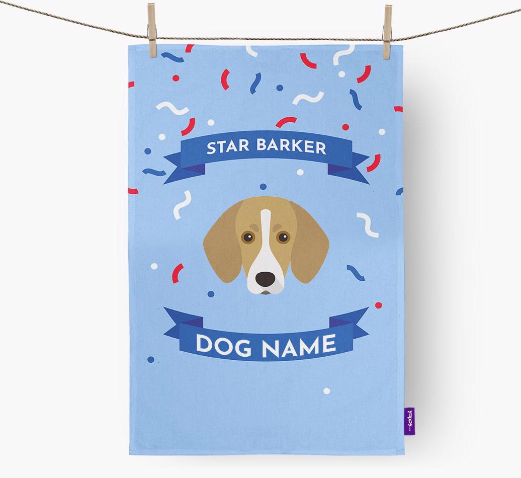 'Star Barker' - Personalized {breedFullName} Tea Towel