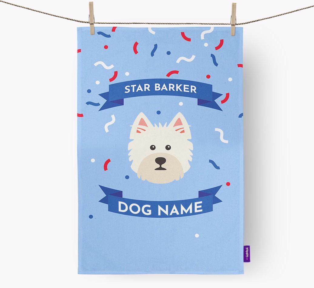 'Star Barker' - Personalized {breedFullName} Tea Towel
