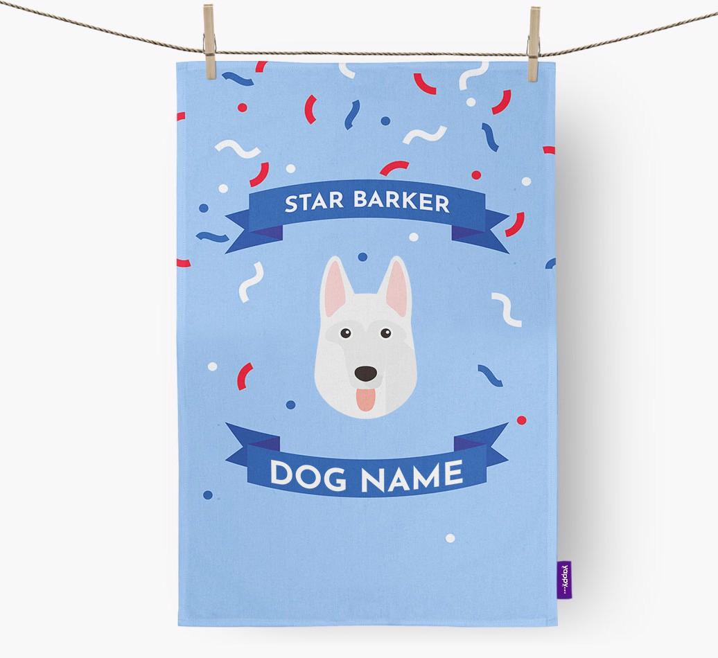 'Star Barker' - Personalized {breedFullName} Tea Towel