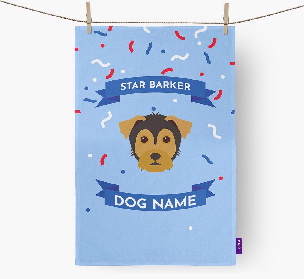 'Star Barker' - Personalized {breedFullName} Tea Towel