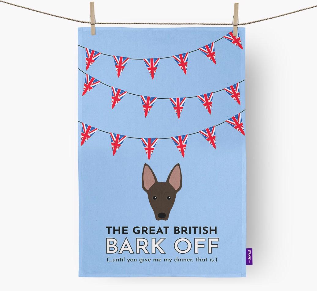 The Great British 'Bark' Off Tea Towel with {breedFullName} Icon