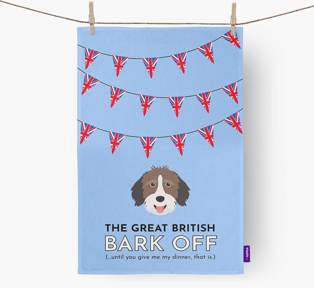 The Great British 'Bark' Off Tea Towel with {breedFullName} Icon