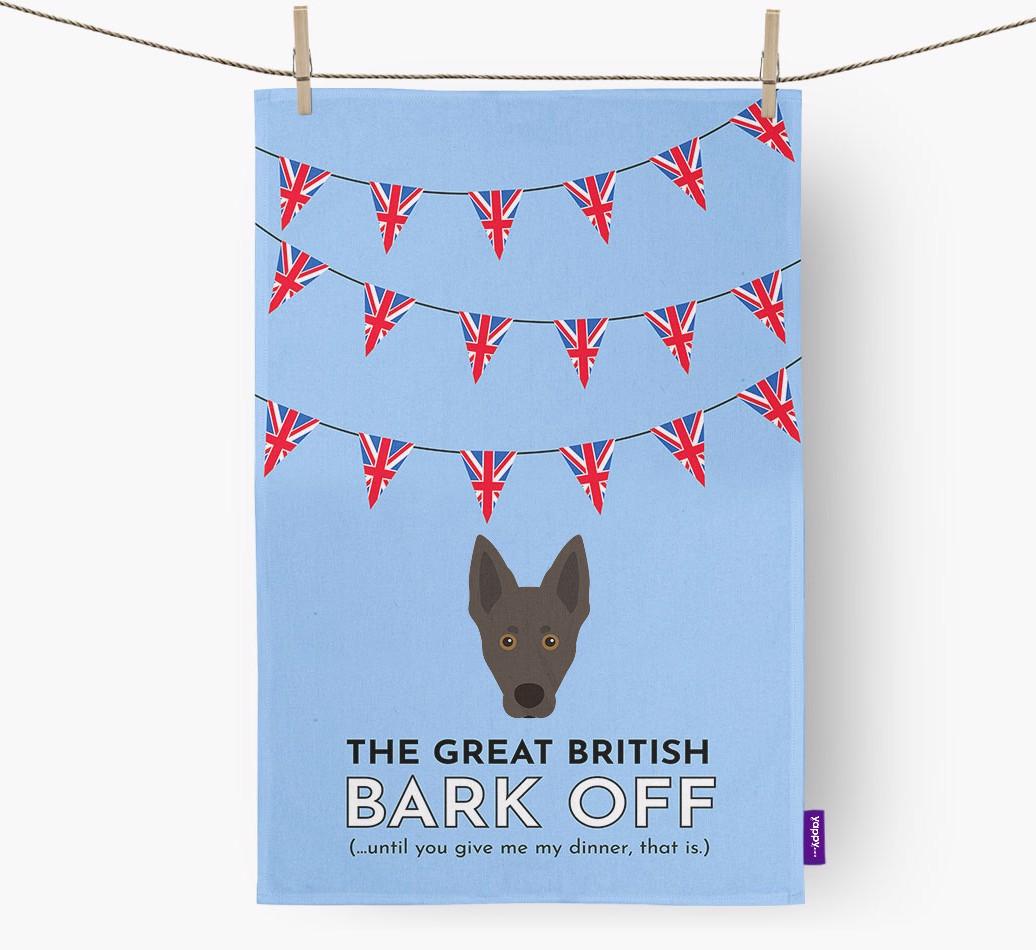 The Great British 'Bark' Off Tea Towel with {breedFullName} Icon