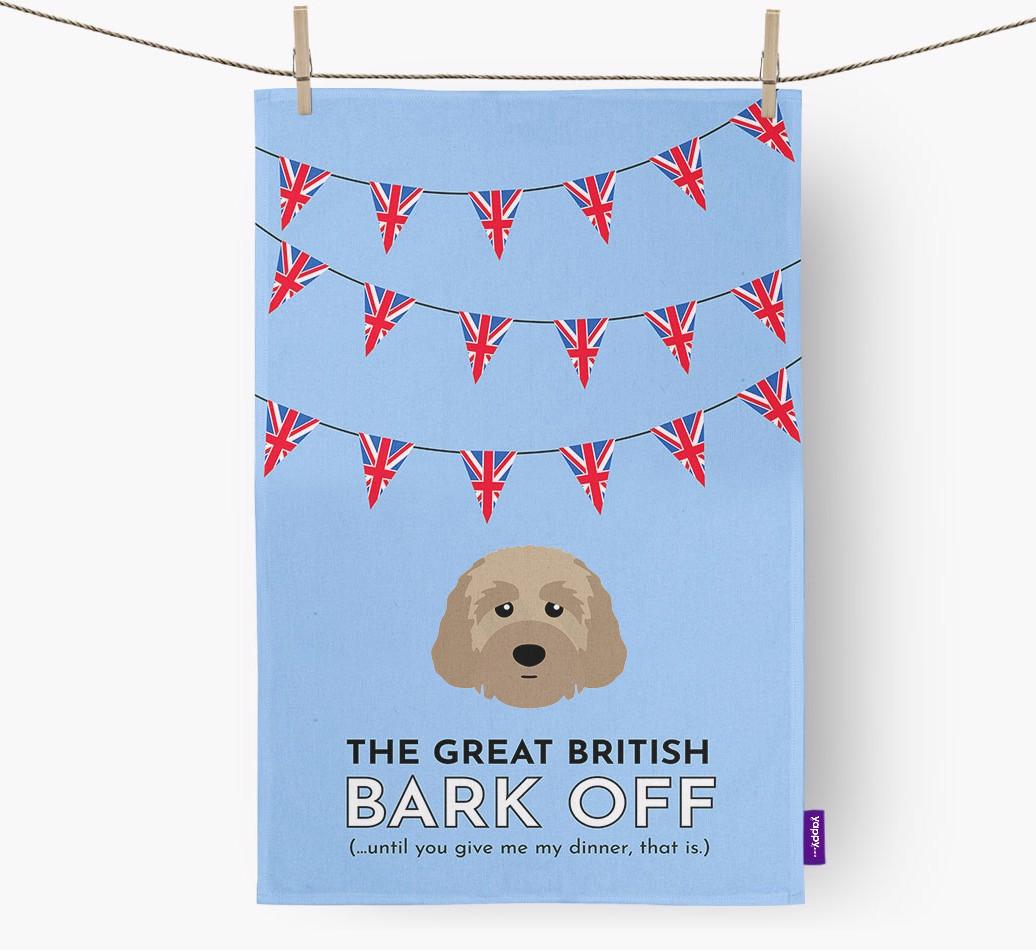 The Great British 'Bark' Off Tea Towel with {breedFullName} Icon