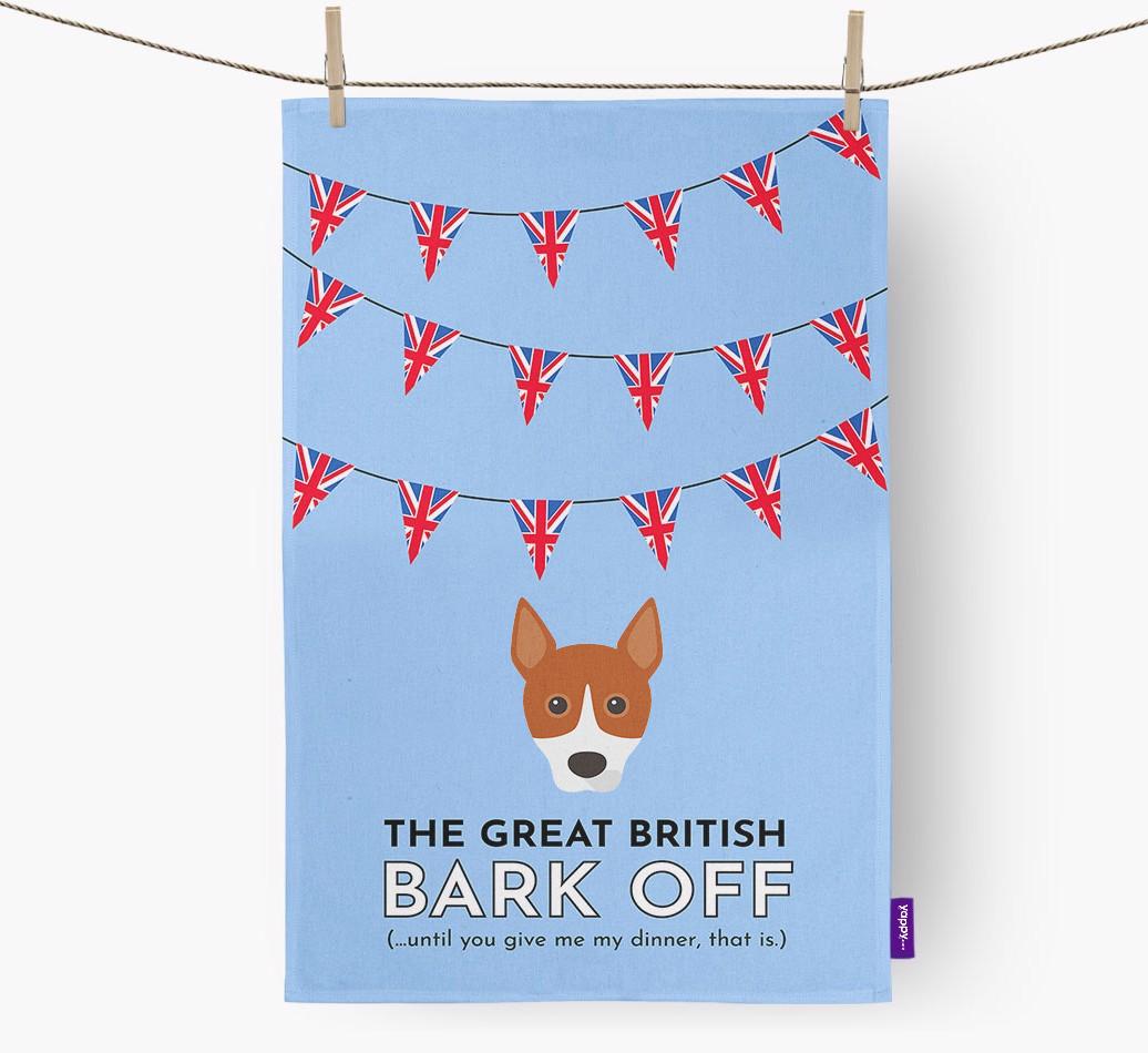 The Great British 'Bark' Off Tea Towel with {breedFullName} Icon