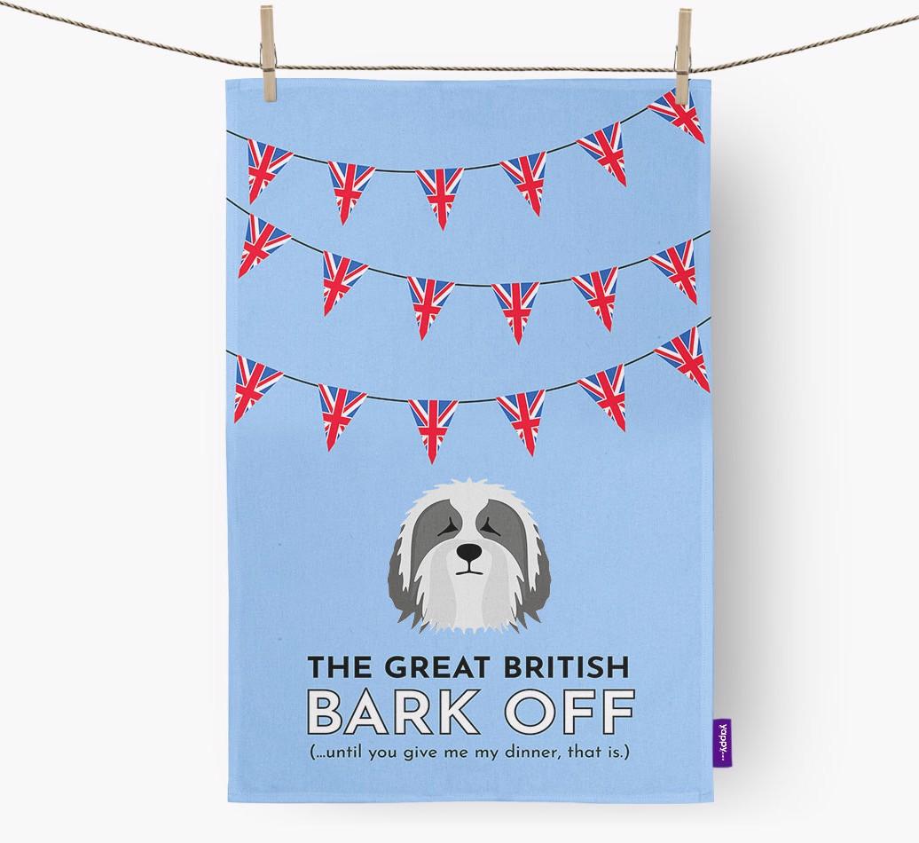 The Great British 'Bark' Off Tea Towel with {breedFullName} Icon