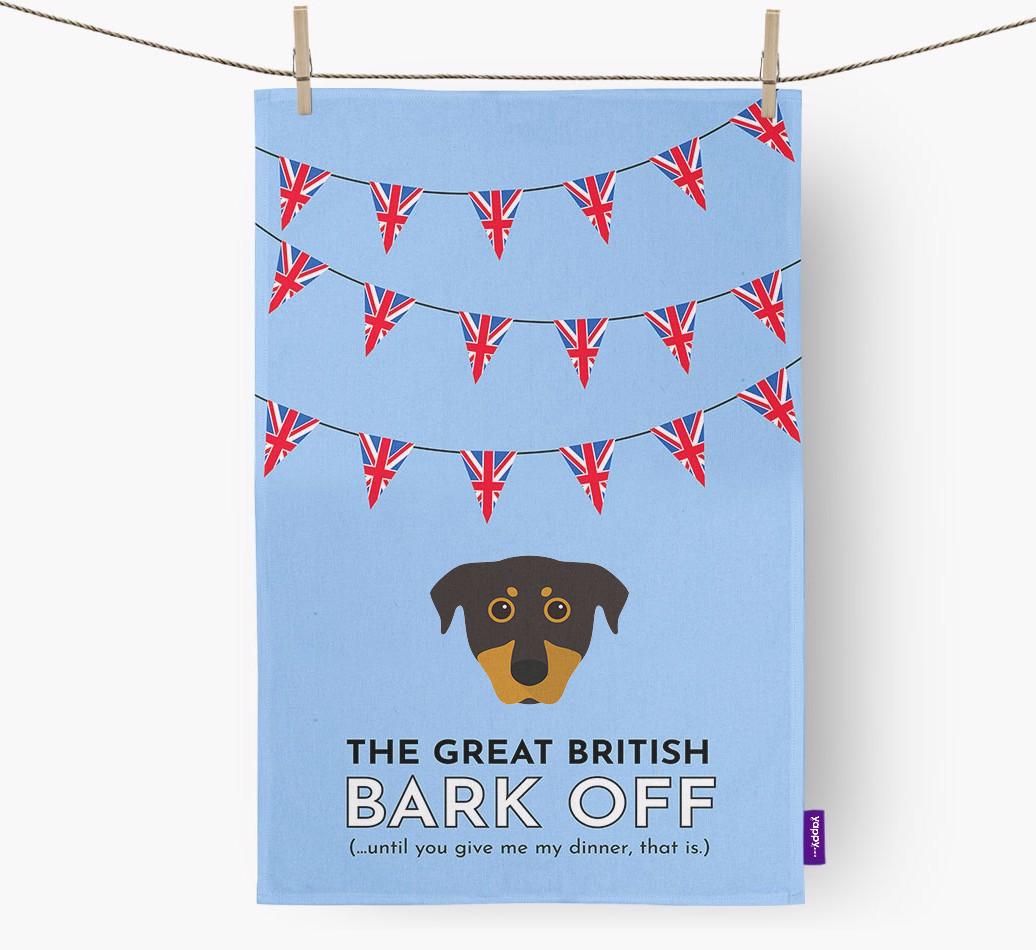 The Great British 'Bark' Off Tea Towel with {breedFullName} Icon