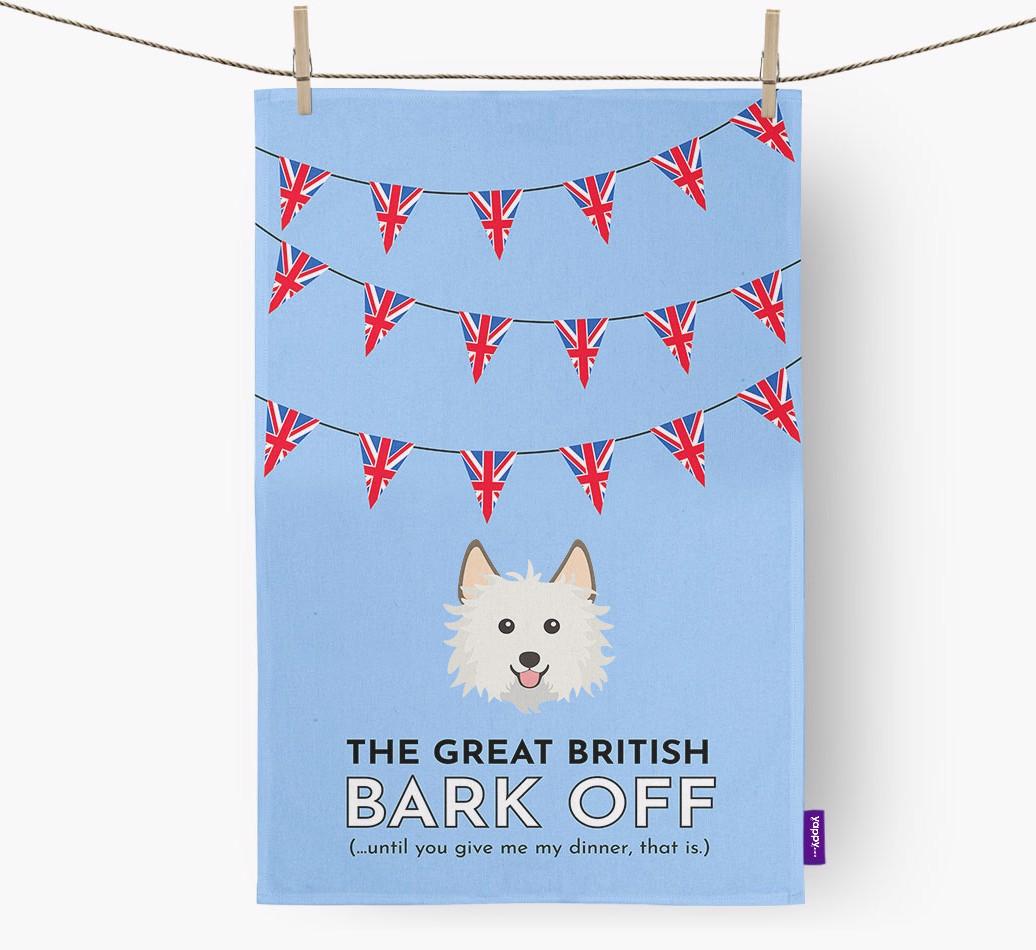 The Great British 'Bark' Off Tea Towel with {breedFullName} Icon