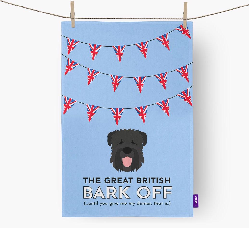 The Great British 'Bark' Off Tea Towel with {breedFullName} Icon