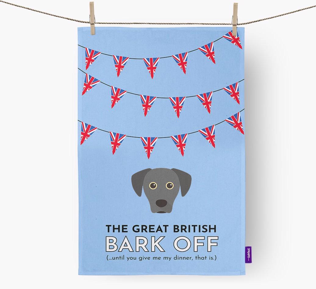 The Great British 'Bark' Off Tea Towel with {breedFullName} Icon