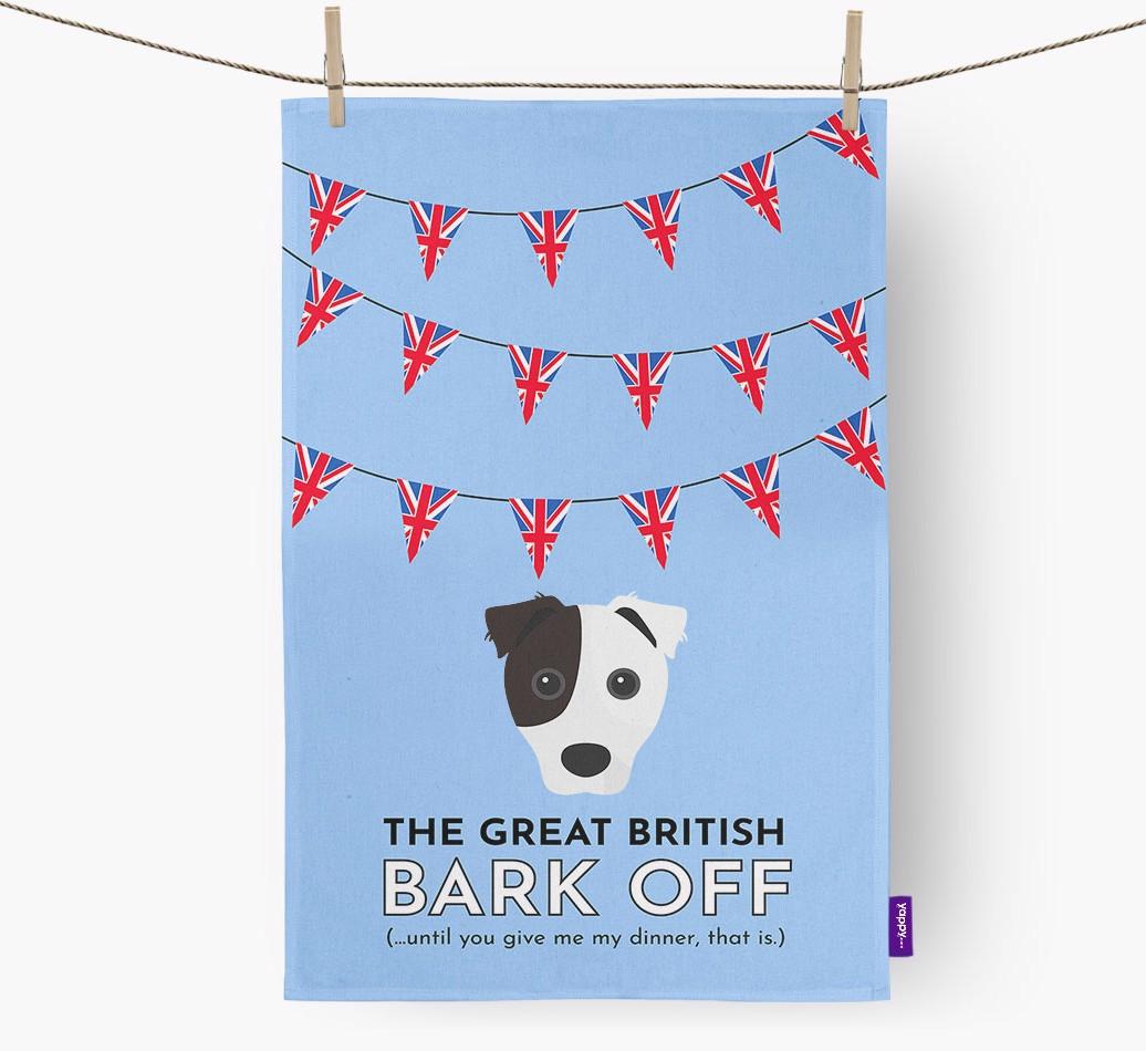 The Great British 'Bark' Off Tea Towel with {breedFullName} Icon