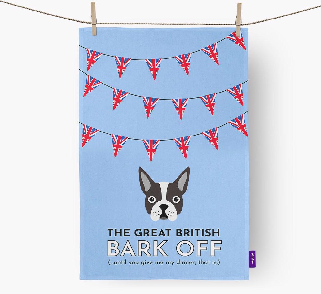 The Great British 'Bark' Off Tea Towel with {breedFullName} Icon
