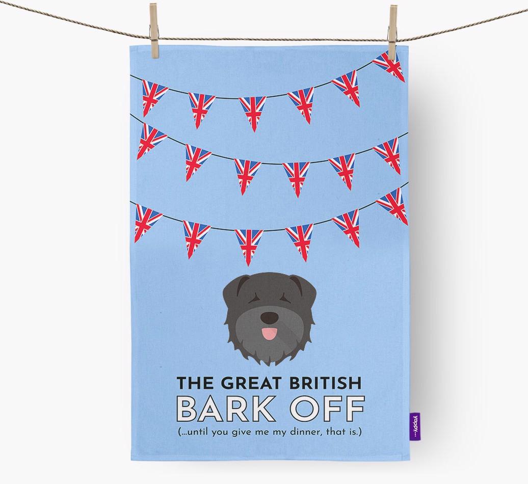 The Great British 'Bark' Off Tea Towel with {breedFullName} Icon