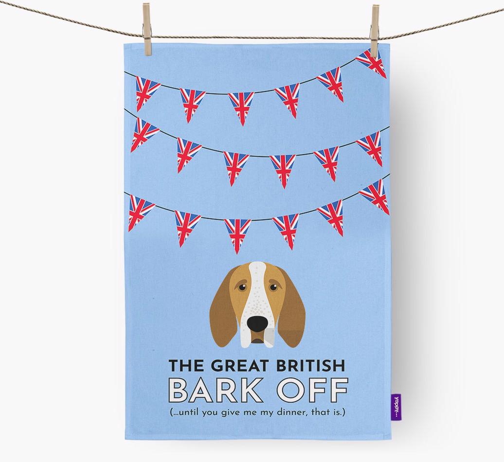 The Great British 'Bark' Off Tea Towel with {breedFullName} Icon