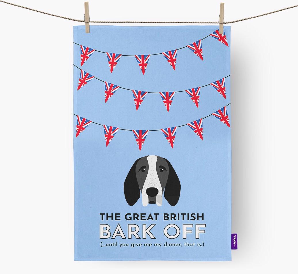 The Great British 'Bark' Off Tea Towel with {breedFullName} Icon